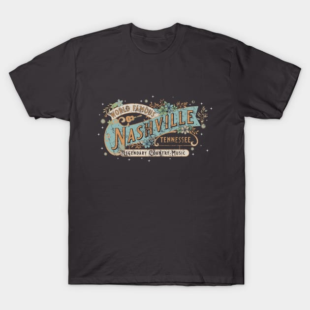 Vintage Nashville (Rough) T-Shirt by DavidLoblaw